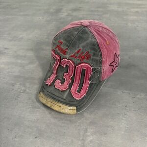 Asspizza F*** Life Hat Cap‎ Grey Red Burgundy Distressed 730 Austin Babbitt